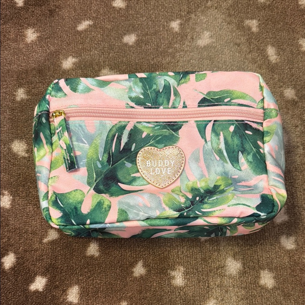 Buddy Love Pink and Green Leaf Print Bag